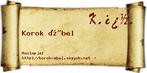 Korok Ábel névjegykártya
