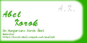 abel korok business card