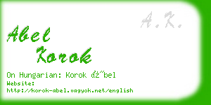 abel korok business card